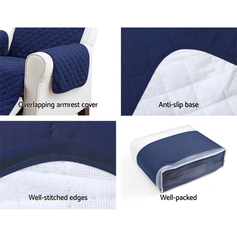 Artiss Sofa Cover Couch Covers 3 Seater Quilted Navy Artiss Sofa Cover Couch Covers 3 Seater Quilted Navy