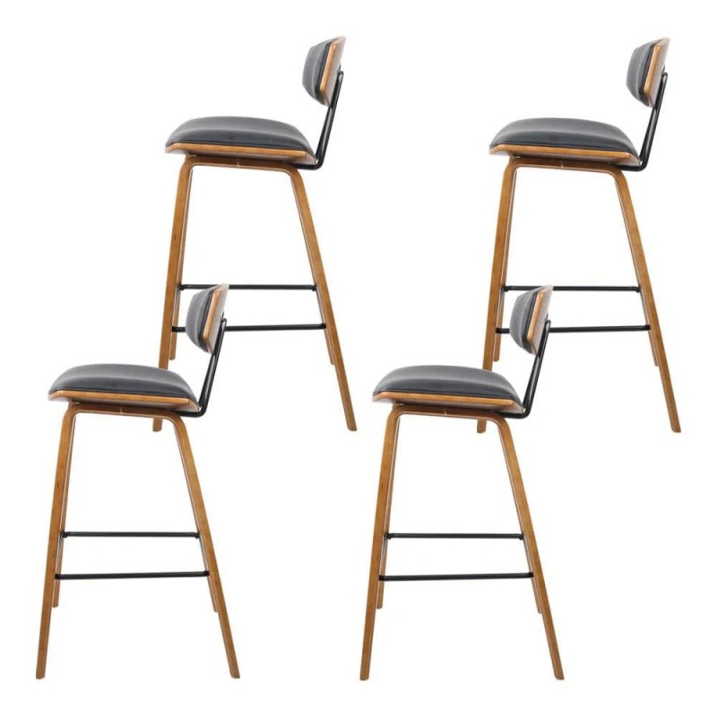 Artiss 4x Bar Stools Leather Padded w/Backrest Artiss 4x Bar Stools Leather Padded w/Backrest