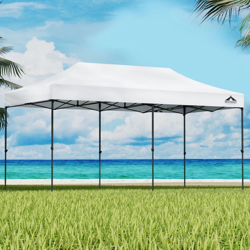 Instahut Gazebo Pop Up Marquee 3x6m Folding Tent Wedding Outdoor Camping Canopy Gazebos Shade White Instahut Gazebo Pop Up Marquee 3x6m Folding Tent Wedding Outdoor Camping Canopy Gazebos Shade White