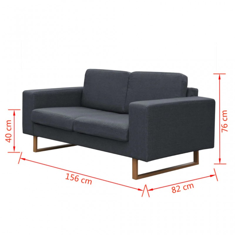 2-Seater and 3-Seater Sofa Set Dark Grey 2-Seater and 3-Seater Sofa Set Dark Grey