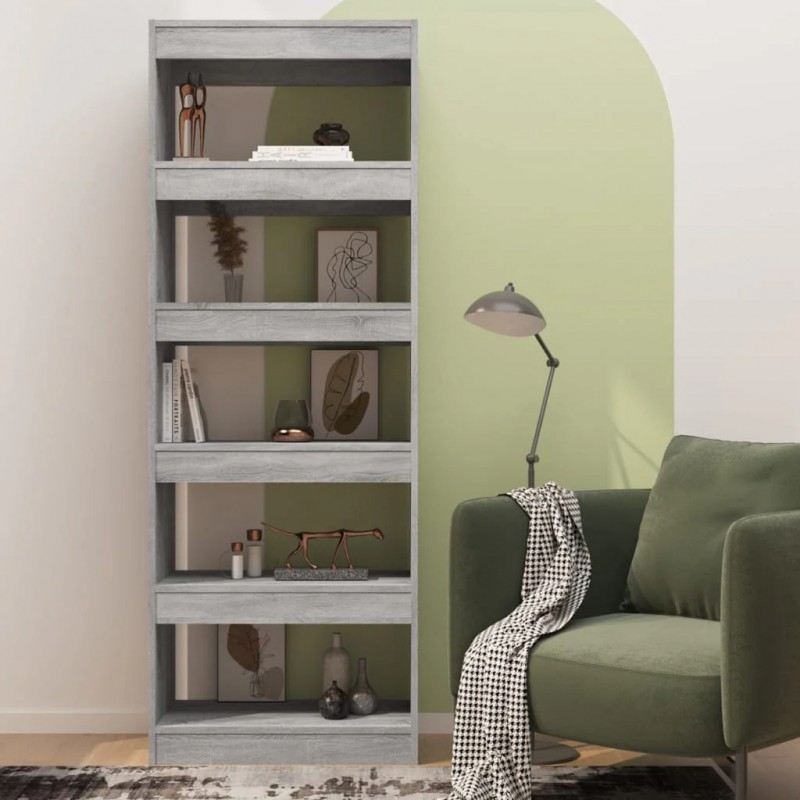 Book Cabinet/Room Divider Grey Sonoma 60x30x166 cm Engineered Wood Book Cabinet/Room Divider Grey Sonoma 60x30x166 cm Engineered Wood