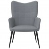 Relaxing Chair with a Stool Light Grey Fabric