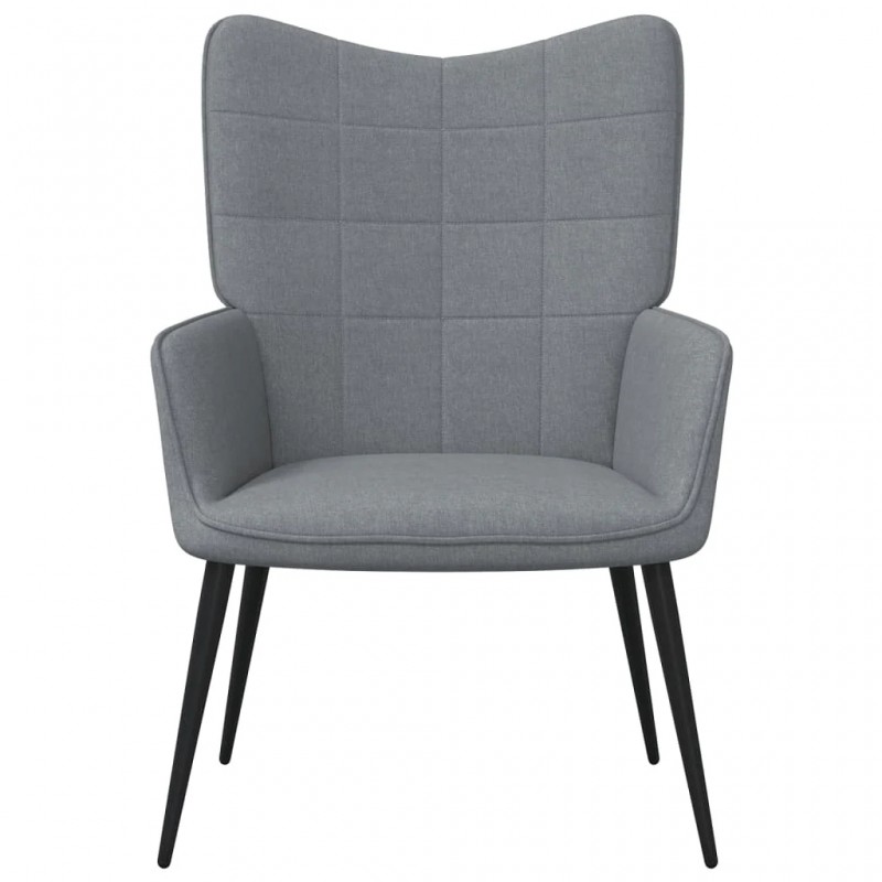 Relaxing Chair with a Stool Light Grey Fabric Relaxing Chair with a Stool Light Grey Fabric