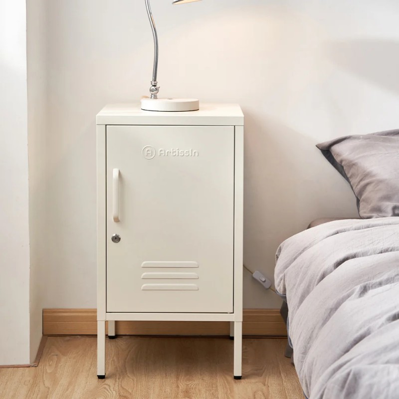ArtissIn Bedside Table Metal Cabinet - MINI White ArtissIn Bedside Table Metal Cabinet - MINI White