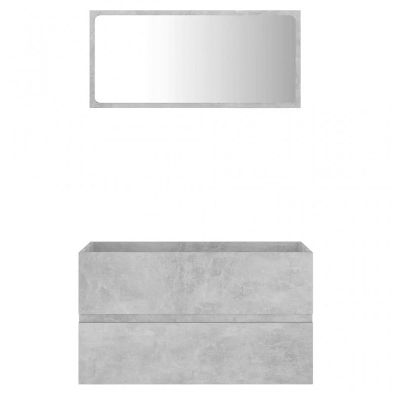 2 Piece Bathroom Furniture Set Concrete Grey Engineered Wood 2 Piece Bathroom Furniture Set Concrete Grey Engineered Wood