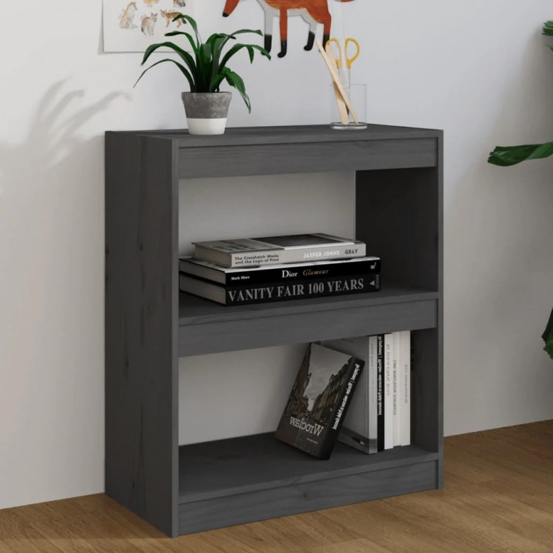 Book Cabinet/Room Divider Grey 60x30x71.5 cm Solid Wood Pine Book Cabinet/Room Divider Grey 60x30x71.5 cm Solid Wood Pine