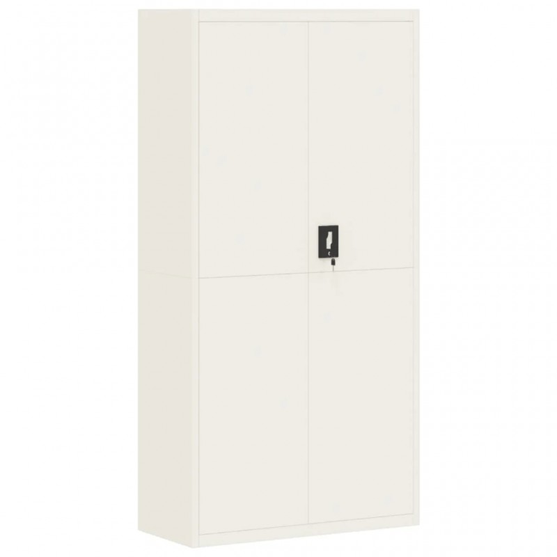 File Cabinet White 90x40x180 cm Steel File Cabinet White 90x40x180 cm Steel