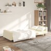 2-Seater Sofa Bed Cream Faux Leather