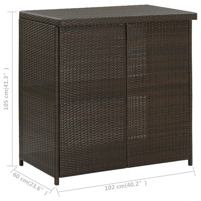 3 Piece Bar Set Poly Rattan Brown 3 Piece Bar Set Poly Rattan Brown