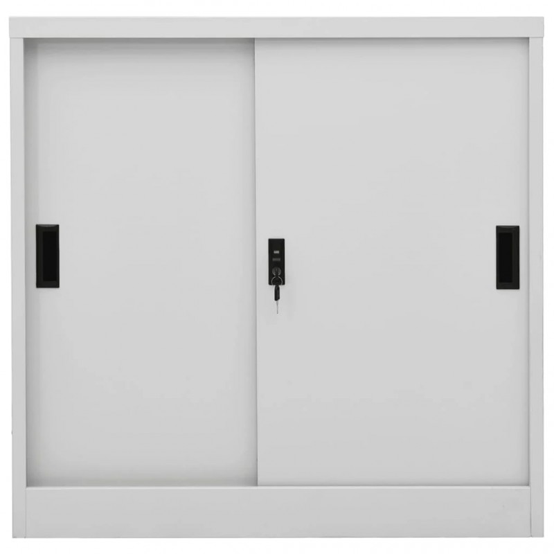 Office Cabinet with Sliding Door Light Grey 90x40x90 cm Steel Office Cabinet with Sliding Door Light Grey 90x40x90 cm Steel