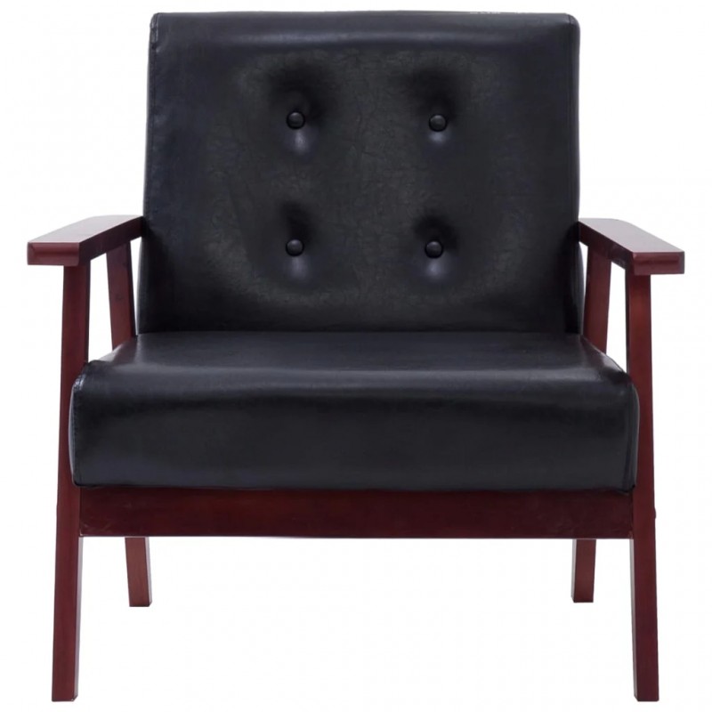 Armchair  Black Faux Leather Armchair  Black Faux Leather