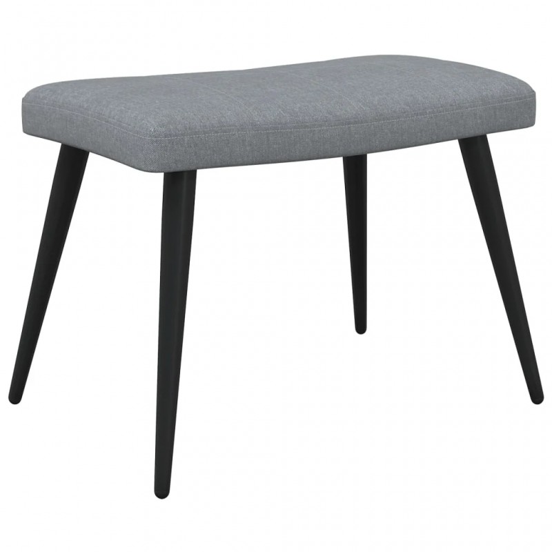 Relaxing Chair with a Stool Light Grey Fabric Relaxing Chair with a Stool Light Grey Fabric