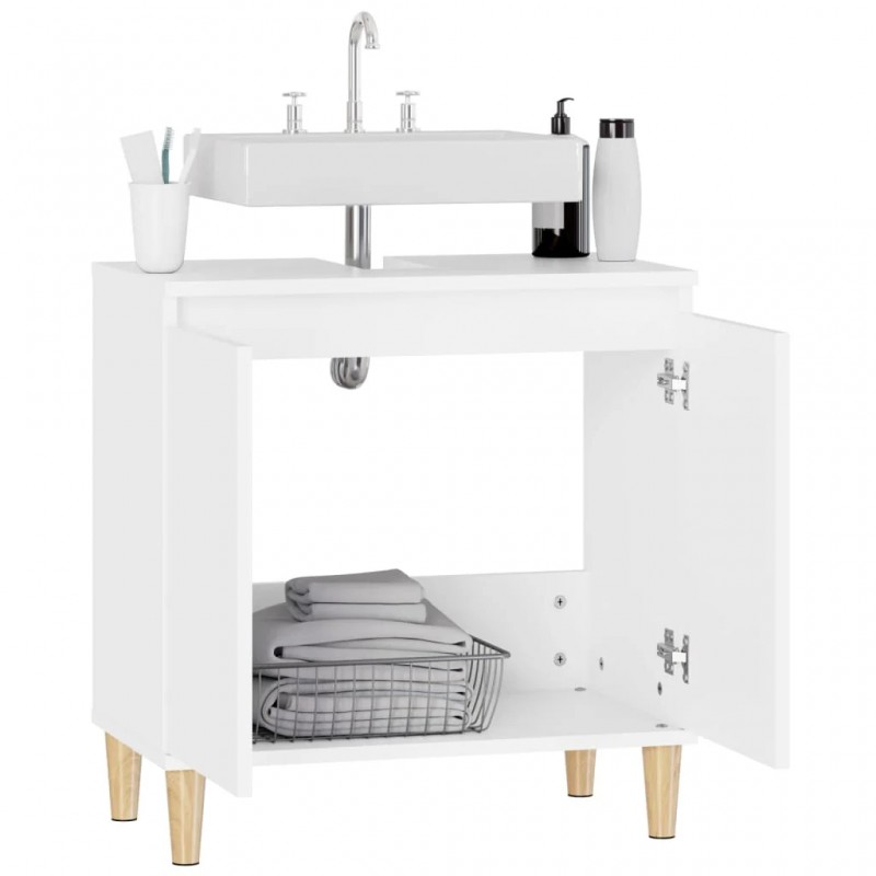 Sink Cabinet White 58x33x60 cm Engineered Wood Sink Cabinet White 58x33x60 cm Engineered Wood