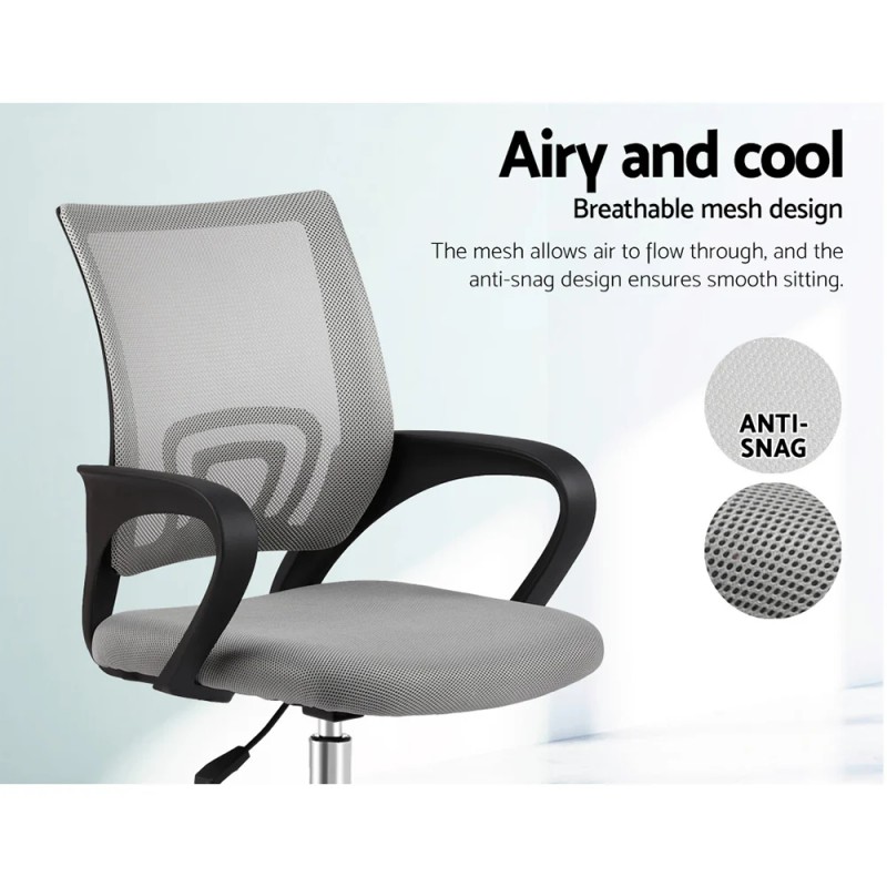 Artiss Mesh Office Chair Mid Back Grey Artiss Mesh Office Chair Mid Back Grey