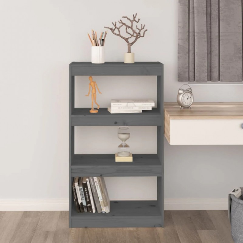 Book Cabinet/Room Divider Grey 60x30x103.5 cm Solid Wood Pine Book Cabinet/Room Divider Grey 60x30x103.5 cm Solid Wood Pine