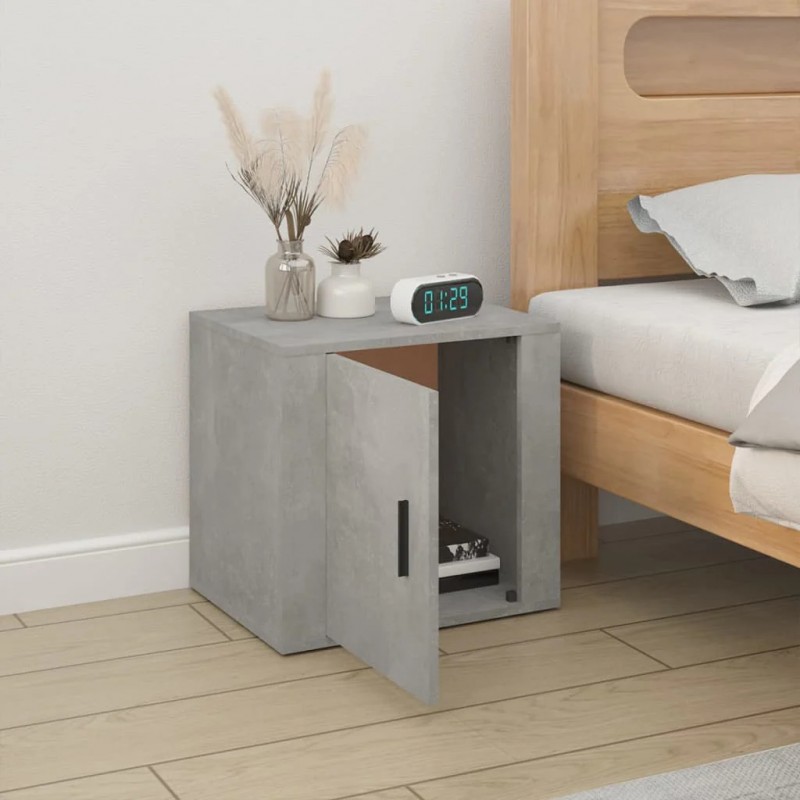 Bedside Cabinet Concrete Grey 50x39x47 cm Bedside Cabinet Concrete Grey 50x39x47 cm