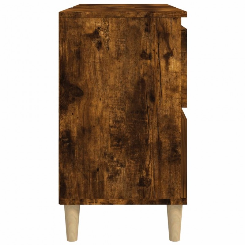 Sink Cabinet Smoked Oak 80x33x60 cm Engineered Wood Sink Cabinet Smoked Oak 80x33x60 cm Engineered Wood