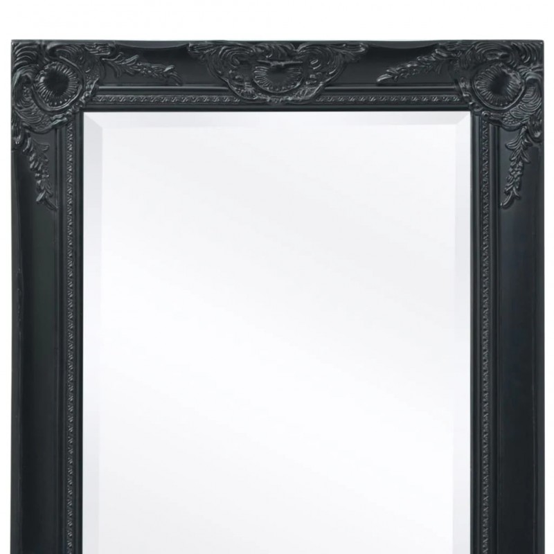 Wall Mirror Baroque Style 100x50 cm Black Wall Mirror Baroque Style 100x50 cm Black