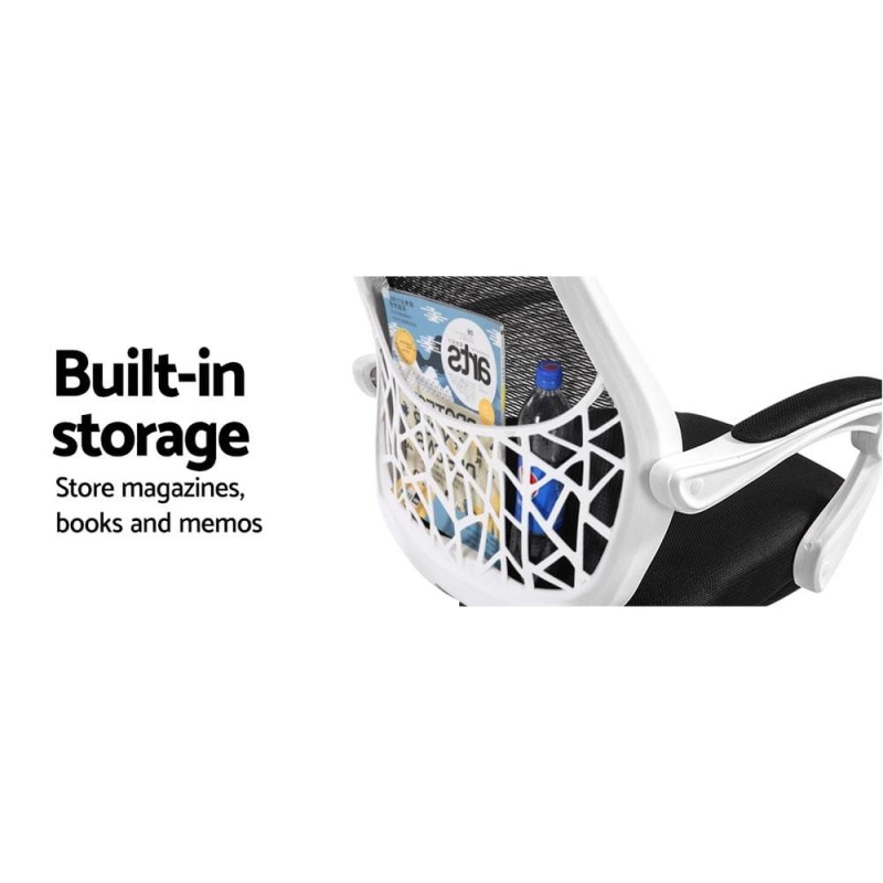 Artiss Mesh Office Chair Recliner Black White Artiss Mesh Office Chair Recliner Black White