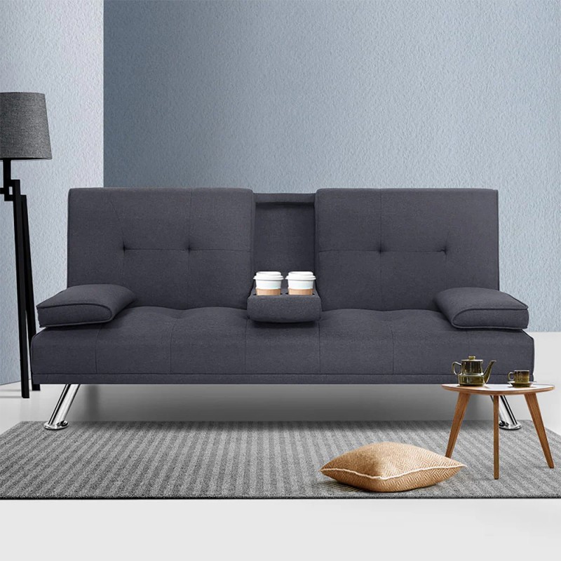 Artiss Sofa Bed 175CM Dark Grey Fabric Artiss Sofa Bed 175CM Dark Grey Fabric