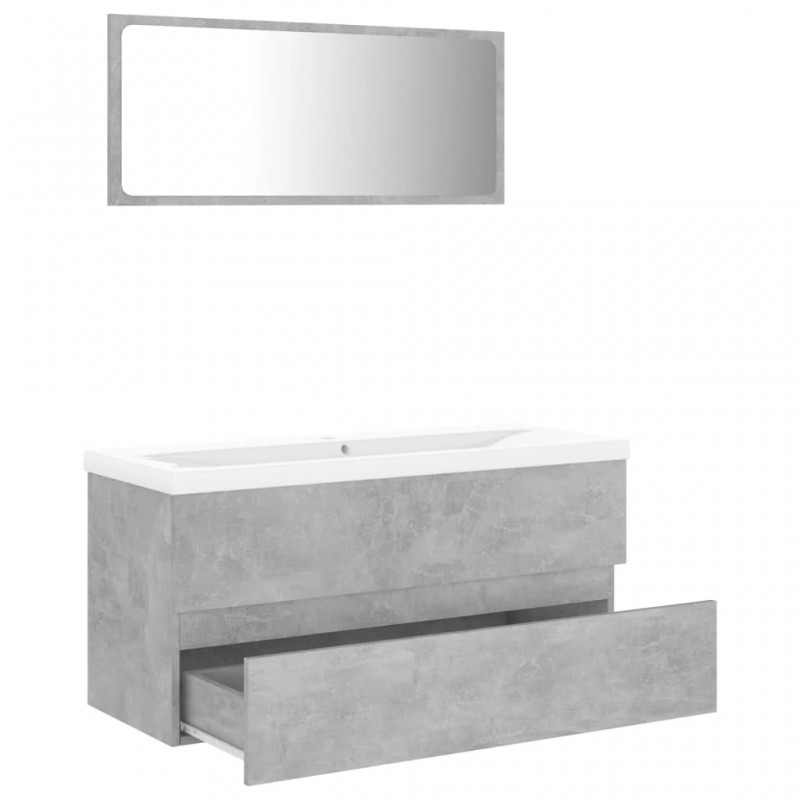 Bathroom Furniture Set Concrete Grey Engineered Wood Bathroom Furniture Set Concrete Grey Engineered Wood