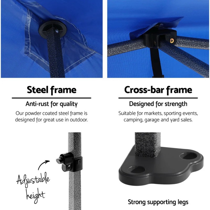 Instahut Gazebo 3x6 Pop Up Marquee Folding Tent Wedding Gazebos Camping Outdoor Shade Canopy Blue Instahut Gazebo 3x6 Pop Up Marquee Folding Tent Wedding Gazebos Camping Outdoor Shade Canopy Blue