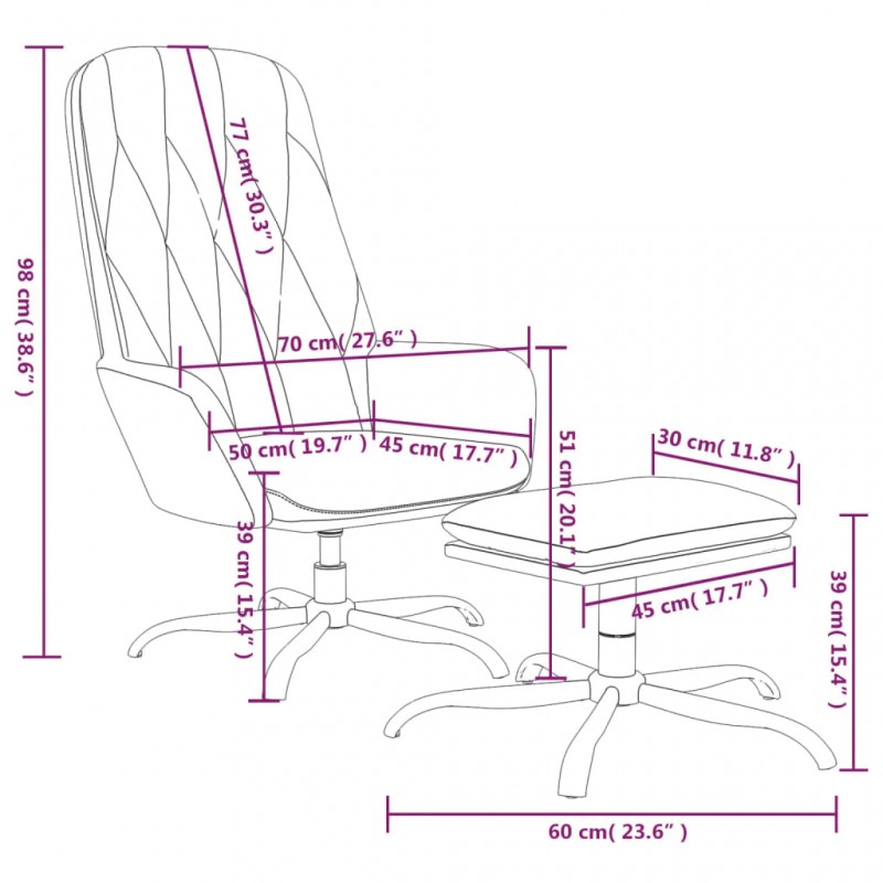 Relaxing Chair with Footstool Light Grey Velvet Relaxing Chair with Footstool Light Grey Velvet