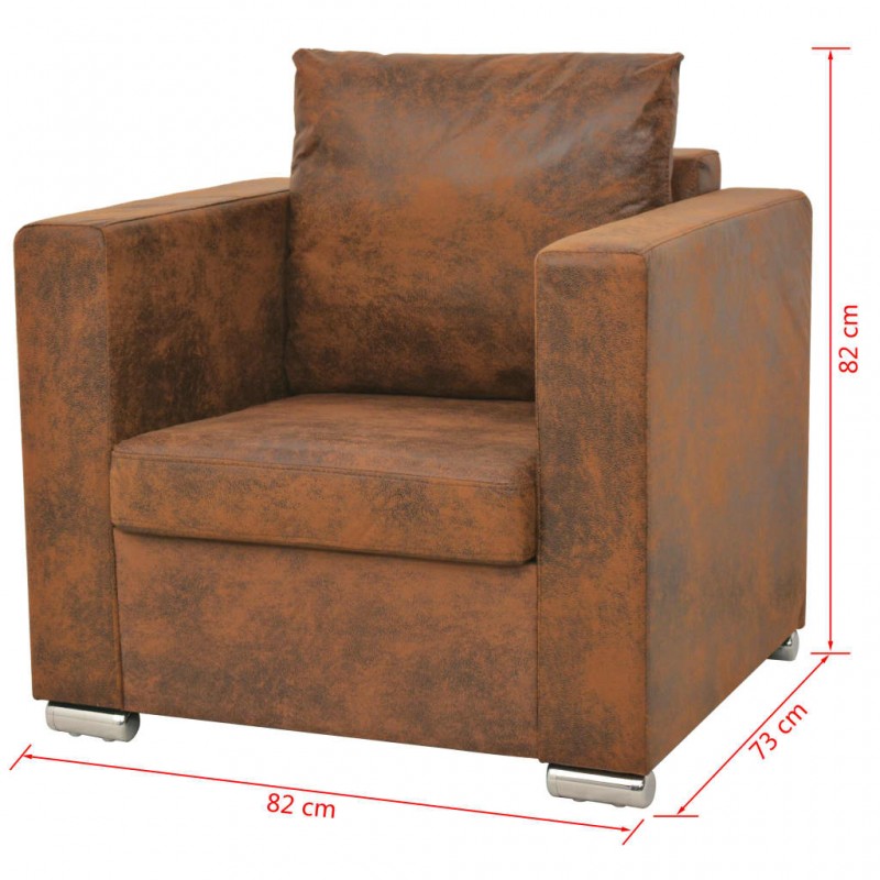 Sofa Set 3 Pieces Artificial Suede Leather Sofa Set 3 Pieces Artificial Suede Leather